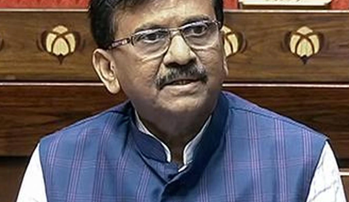 Shiv Sena UBT leader Sanjay Raut speaking