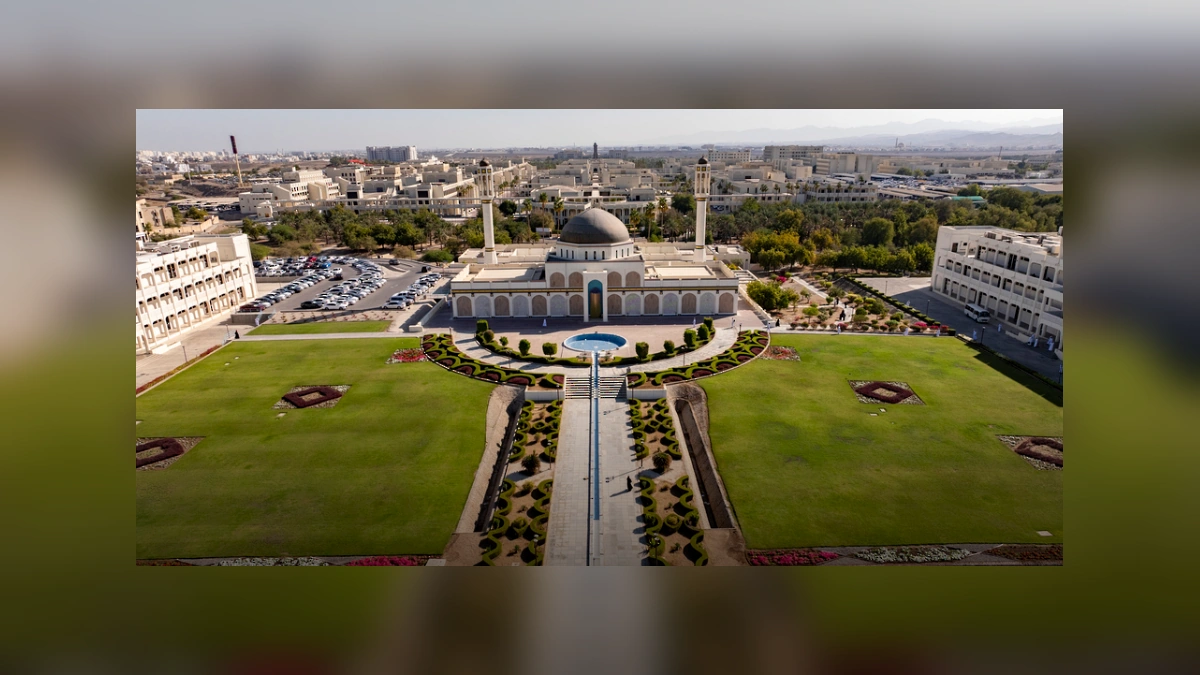 Aerial view of Sultan Qaboos University campus in Muscat