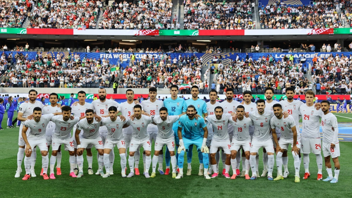 Iran national football team before a FIFA World Cup match in Los Angeles