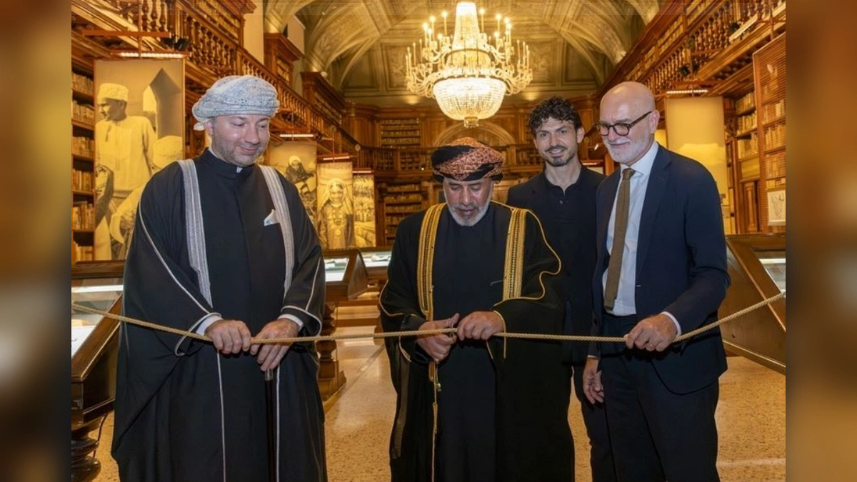 Officials opening Oman and Italy cultural dialogue exhibition in Milan