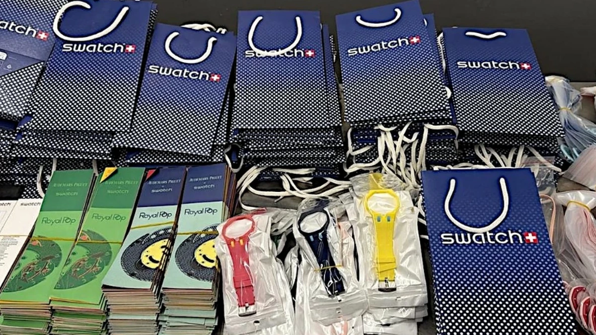 Counterfeit watches and goods seized at Kuwait airport from a passenger