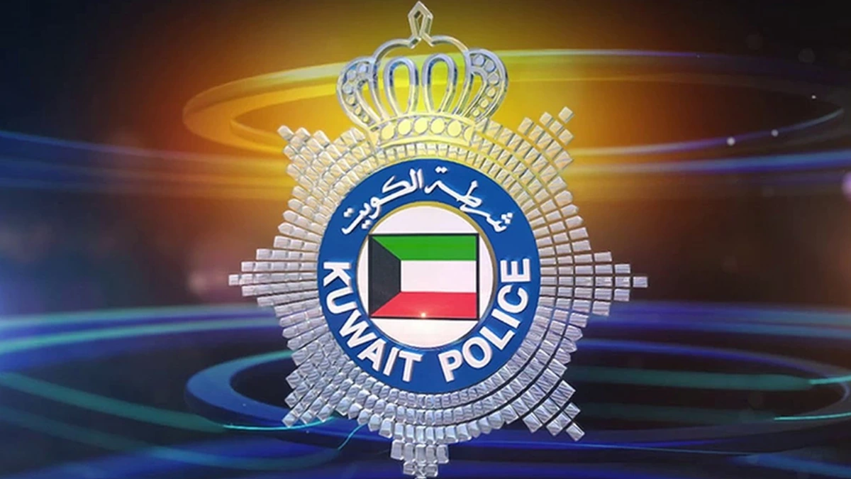 Kuwait police emblem representing stolen pickup truck found burned in Kabd