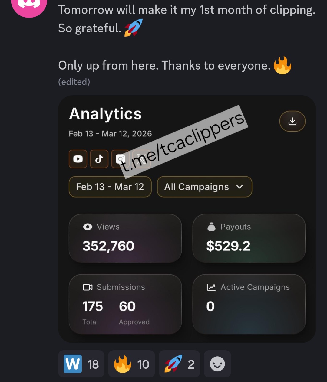 TikTok low payout screenshot for 350k views