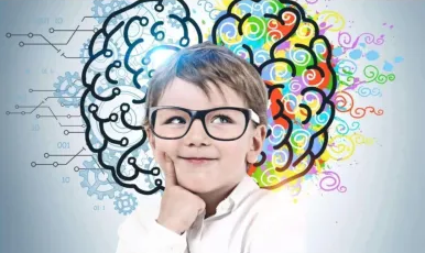 Dziecko z wizualizacją pracy mózgu