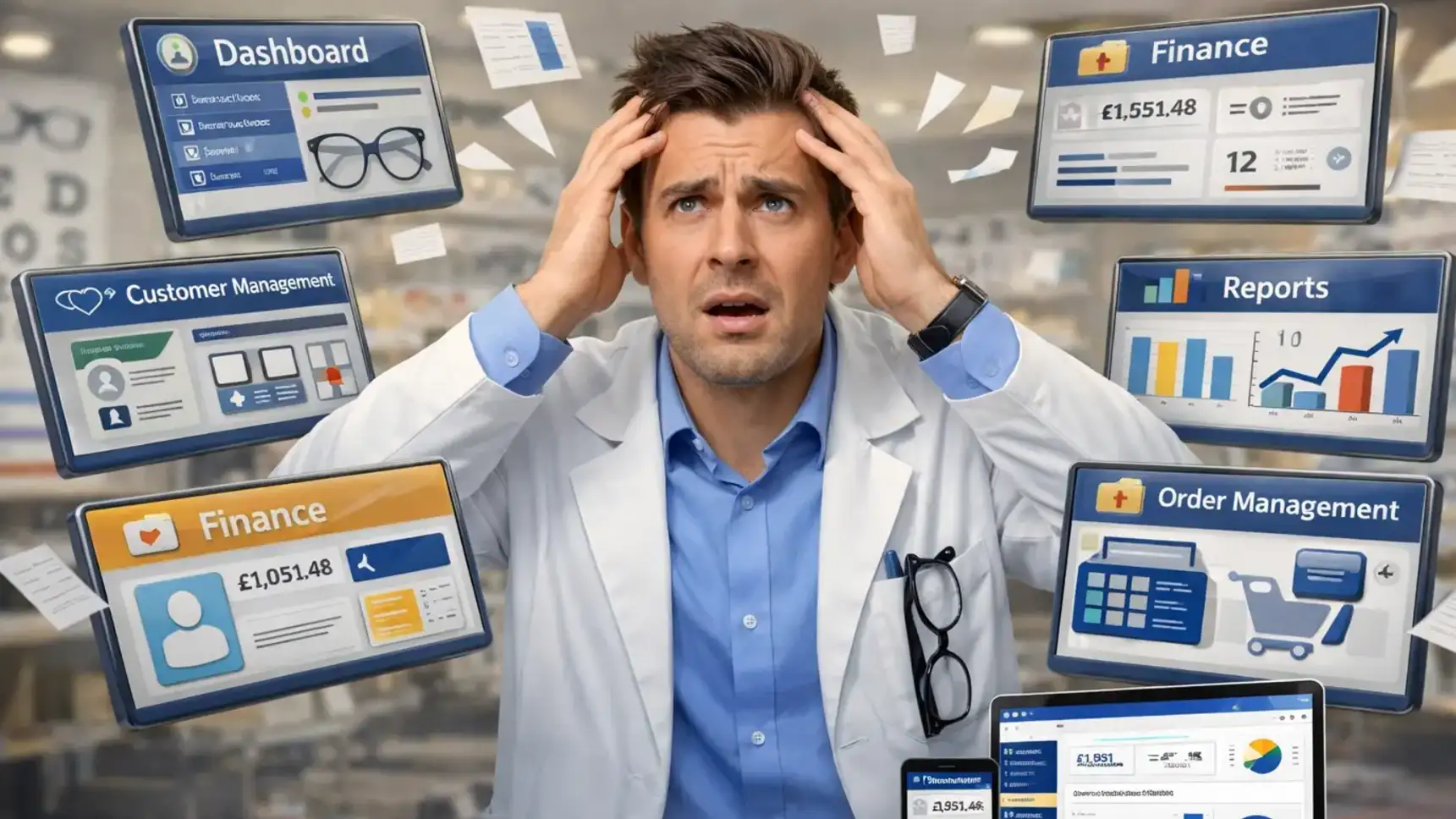 Man having his eyes checked