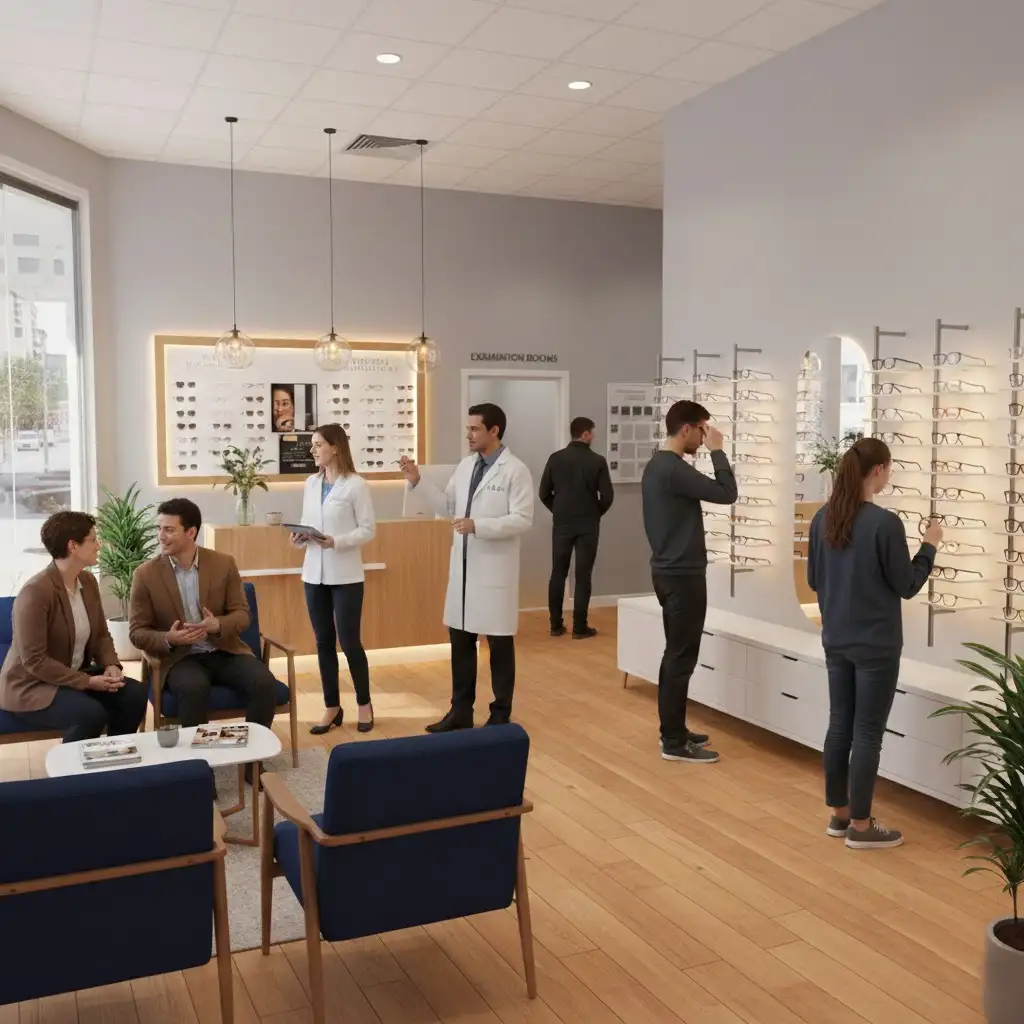 Interior of a modern optical shop