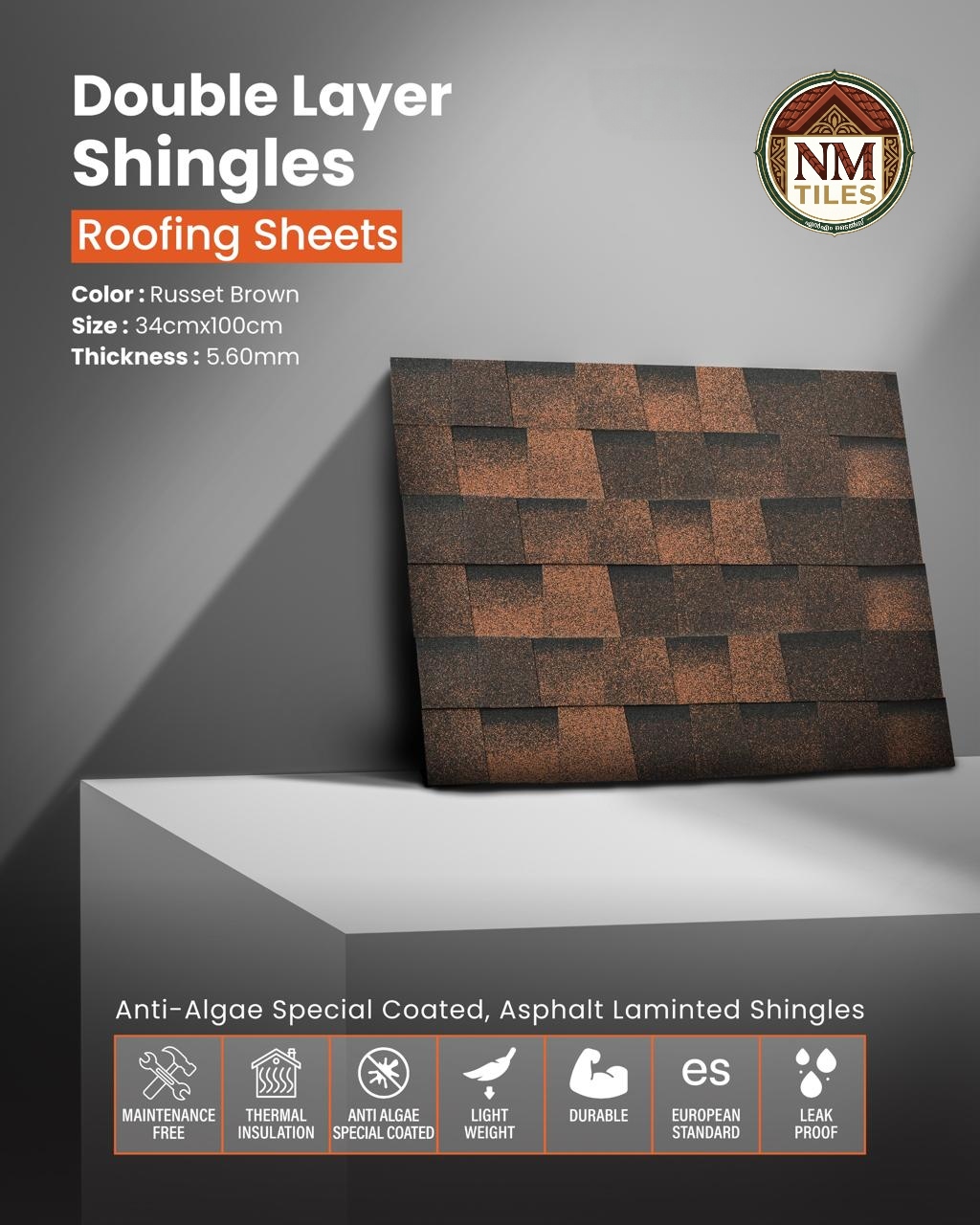 Tolex Double Layer Shingle: Anti-Algae Premium Roofing Shingles