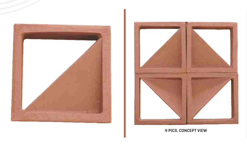 Mitti King Slice Jaali: Premium Terracotta Decorative Jali Block