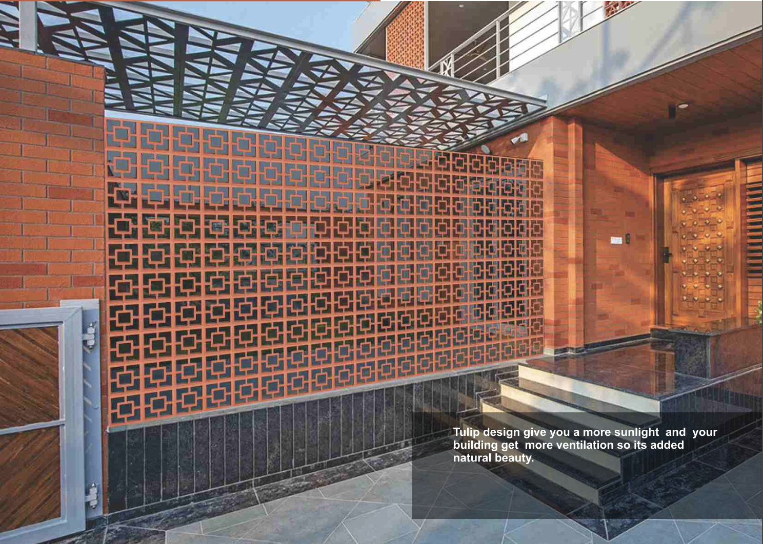 Mitti King Tulip Jaali: Premium Terracotta Decorative Jali Block - View 2