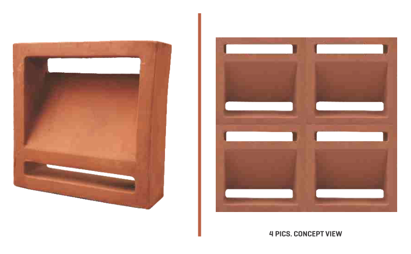 Mitti King Slope Jaali: Premium Terracotta Decorative Jali Block