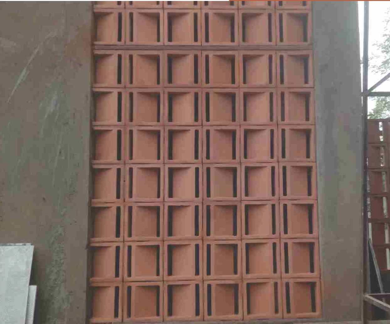 Mitti King Slope Jaali: Premium Terracotta Decorative Jali Block - View 2