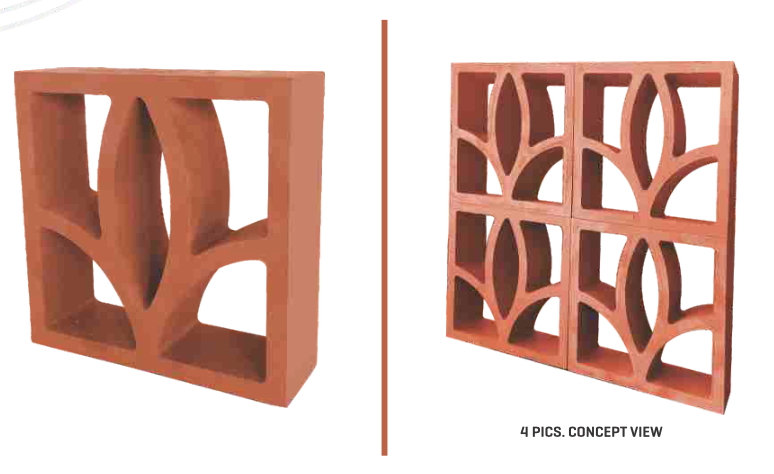 Mitti King Lily Jaali: Premium Terracotta Decorative Jali Block