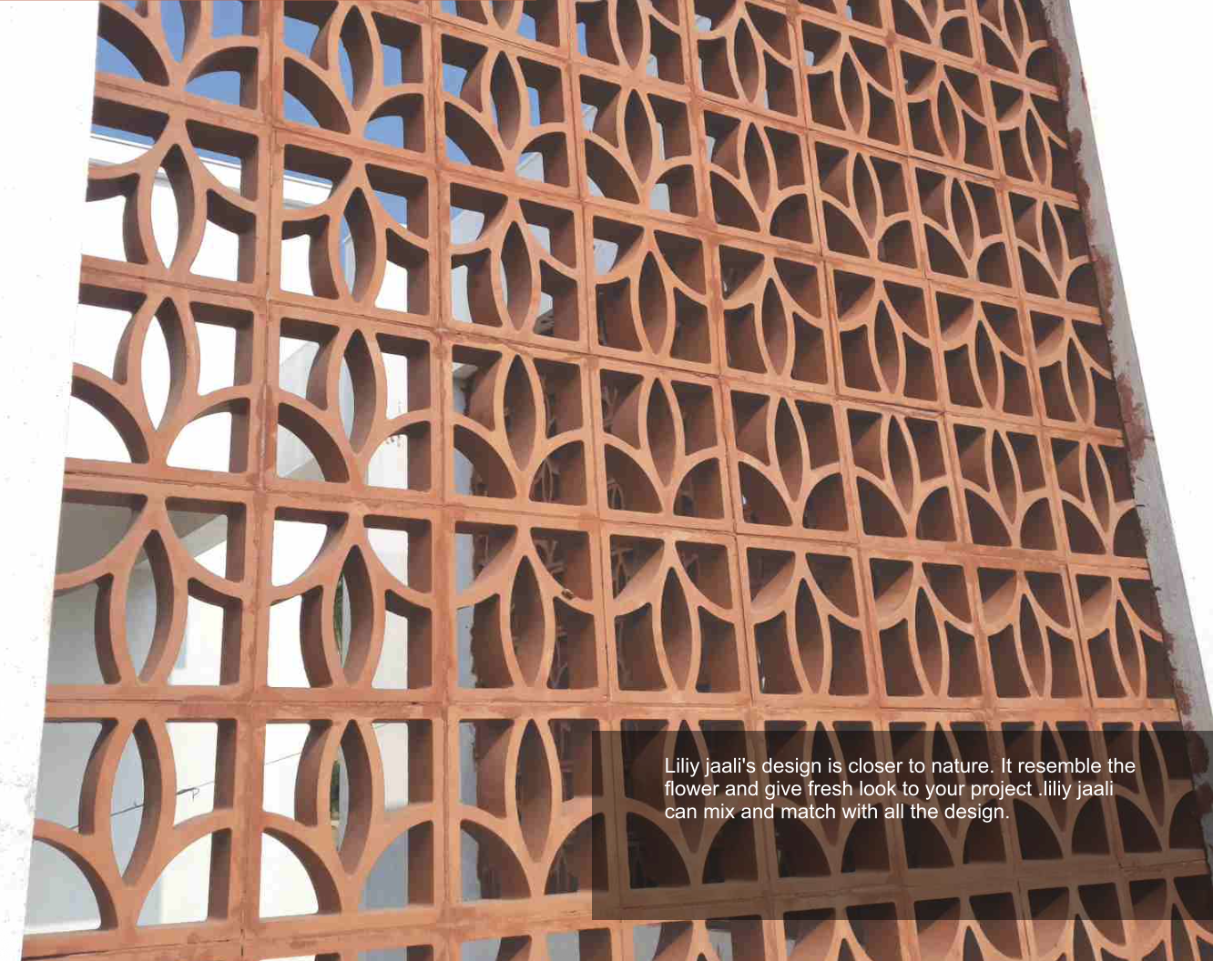 Mitti King Lily Jaali: Premium Terracotta Decorative Jali Block - View 2