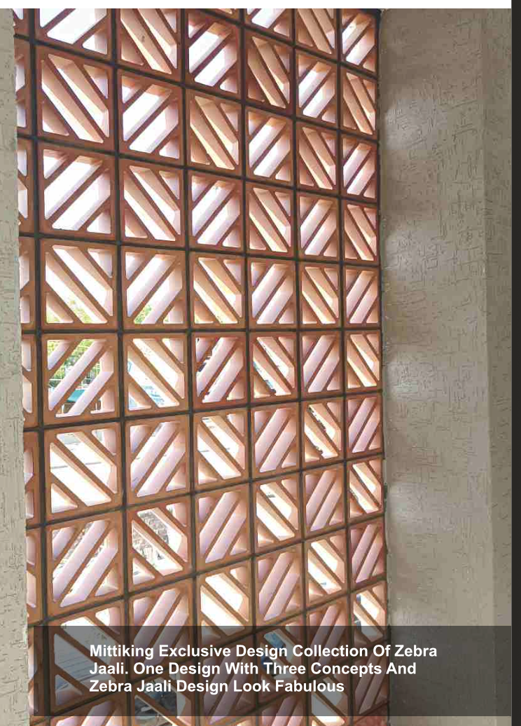 Mitti King Zebra Jaali: Premium Terracotta Decorative Jali Block - View 3
