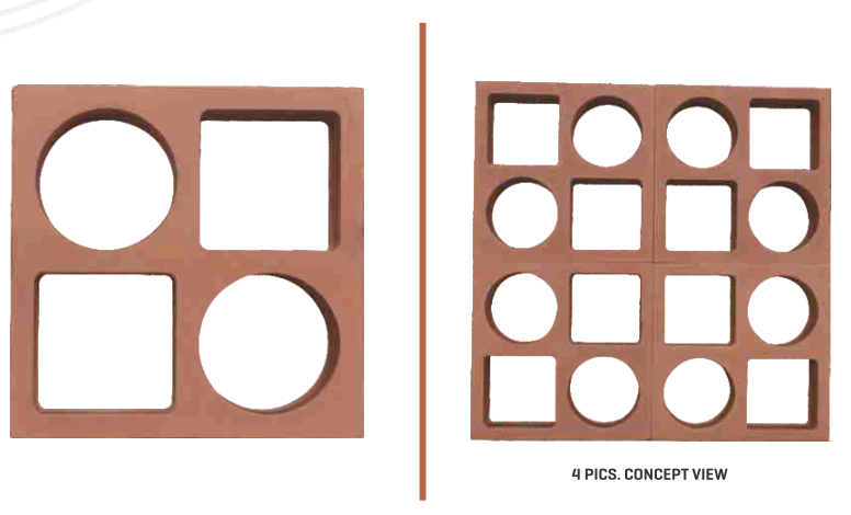 Mitti King Cubic Jaali: Premium Terracotta Decorative Jali Block