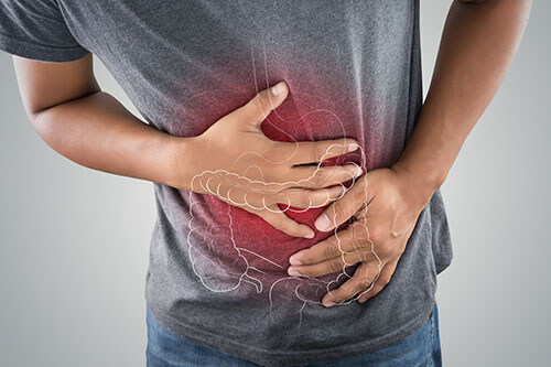 portraying a man having common symptoms of fissure