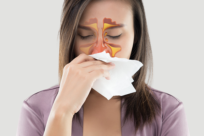 Sinus inflammation and nasal congestion from pollution