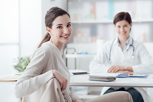 an image of a patient during a consultation with a doctor