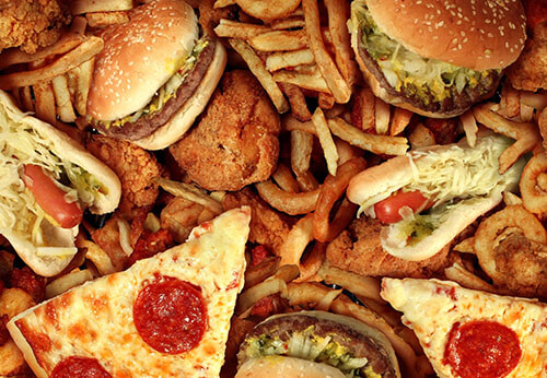 portraying strict no for deep fried food in piles