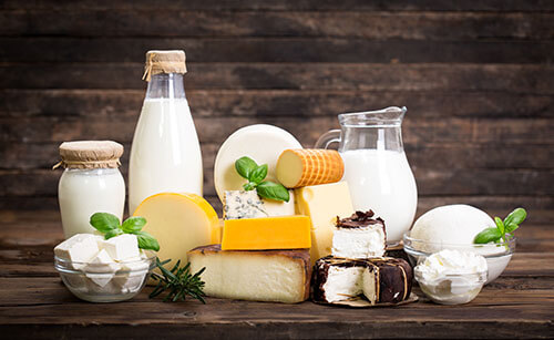 portraying no to eat for dairy products in piles