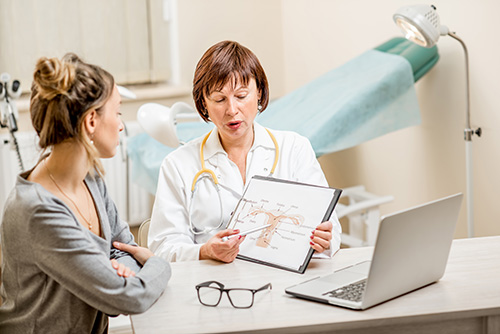 woman talking to gynecologist