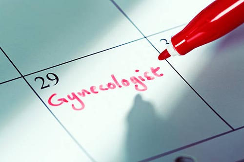 gynecologist written on calendar