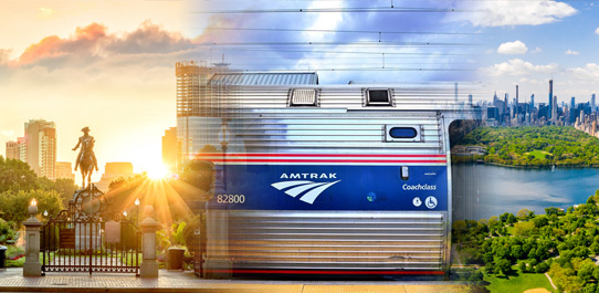 Travel to New York City by train from Boston for a thrilling day or evening escapade
