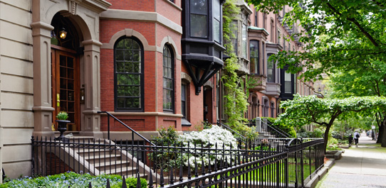 Brownstone buildings in Back Bay