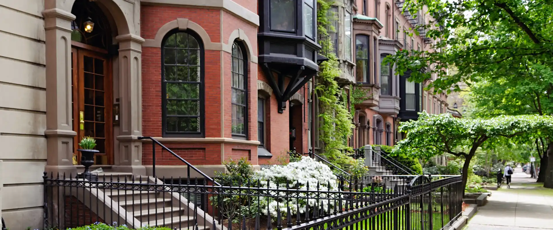 Brownstone buildings in Back Bay