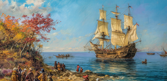 Puritans arrive on the New England coast