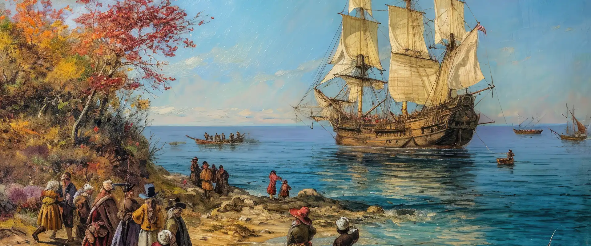 Puritan settlers arrive in New England