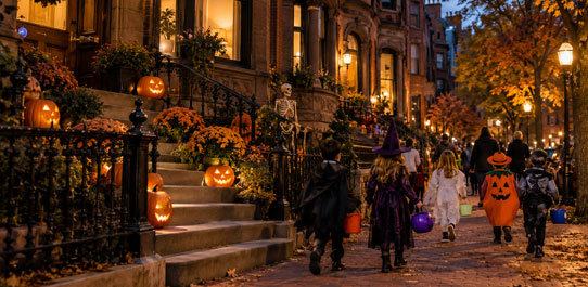 Trick or Treat in Boston on Halloween