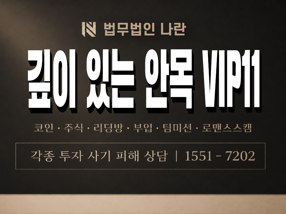 깊이 있는 안목 VIP11 사기 사칭 이미지