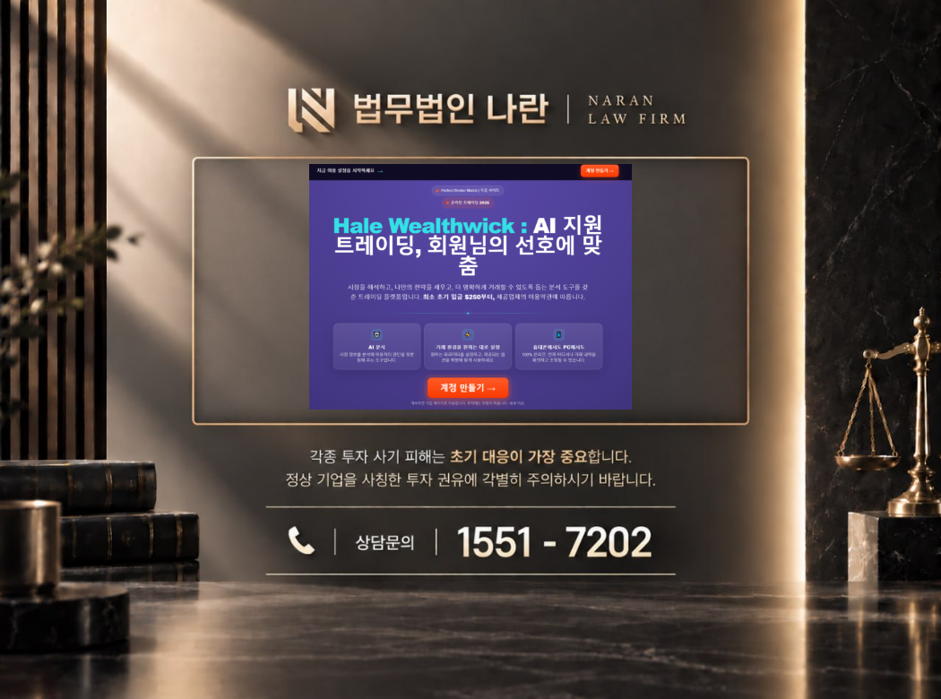 hale-wealthwick 사기 사칭 이미지