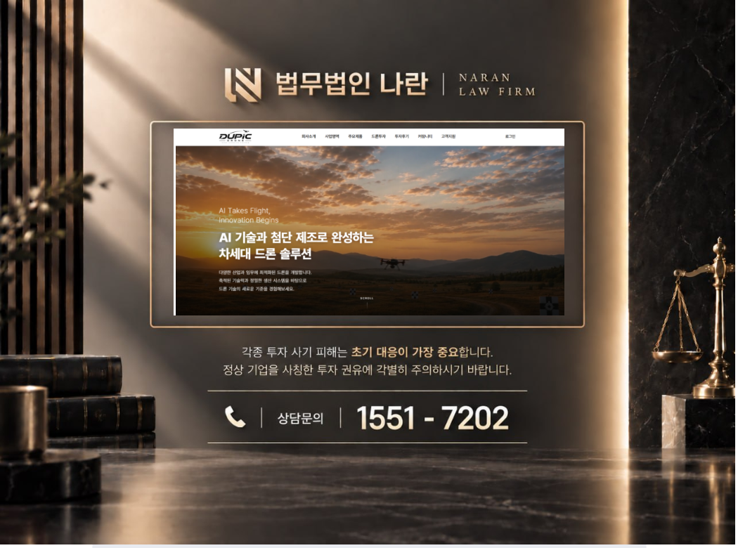 DUPICDRONE 사기 사칭 이미지