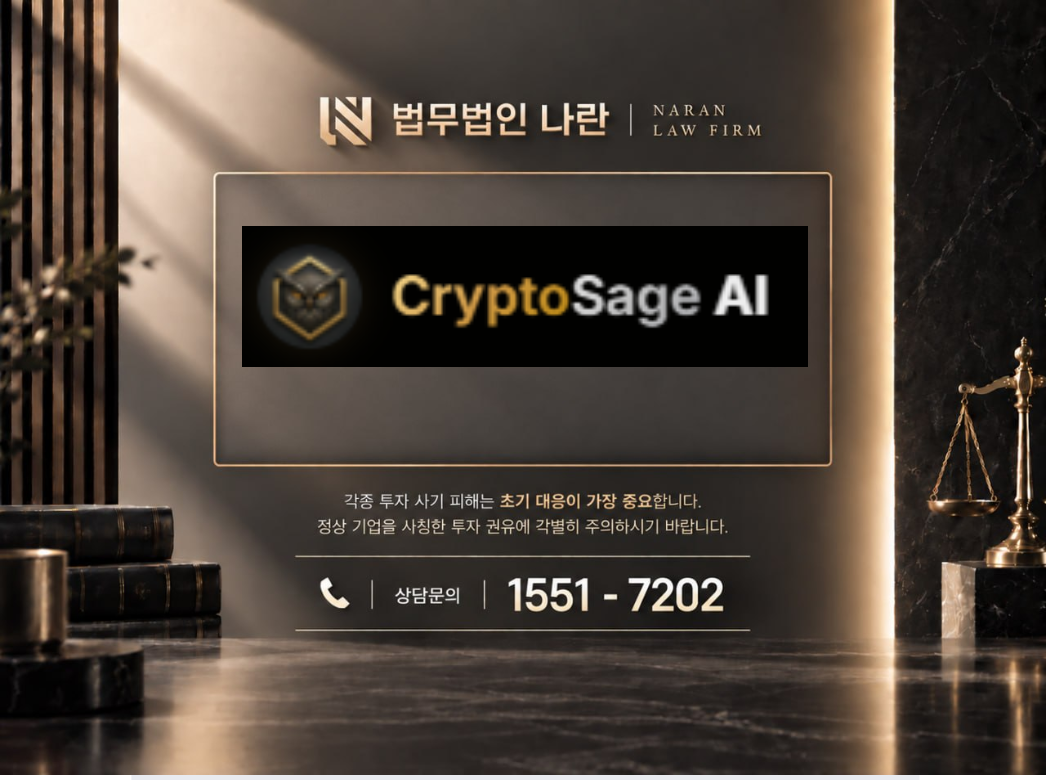 Cryptosage 사기 사칭 이미지