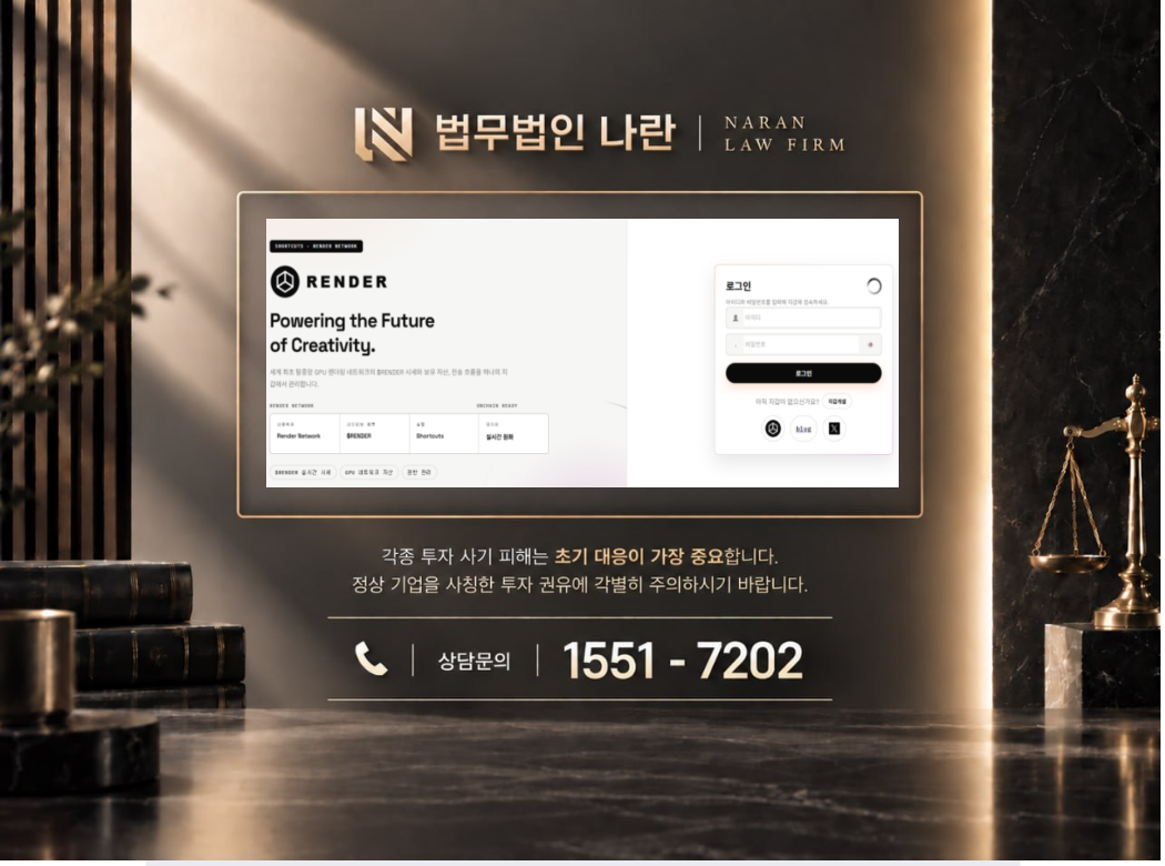 RENDERWallet 사기 사칭 이미지