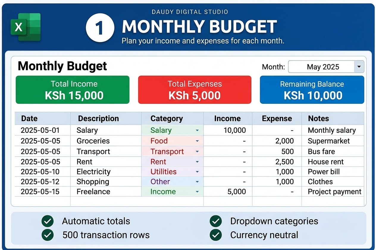 Personal Budget & Expense Tracker-Excel Template thumbnail 2