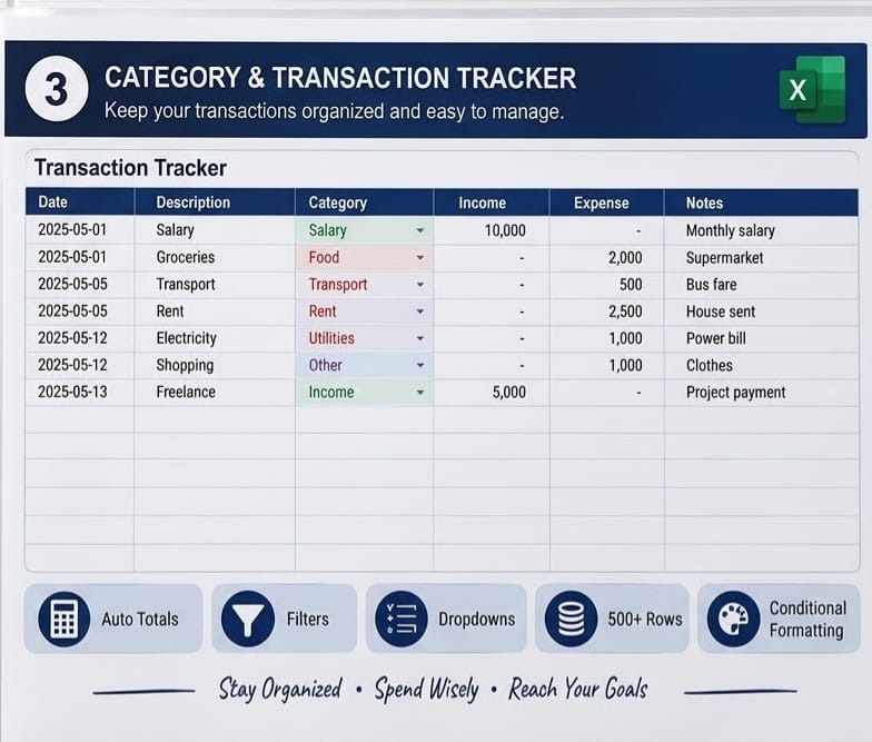 Personal Budget & Expense Tracker-Excel Template thumbnail 3