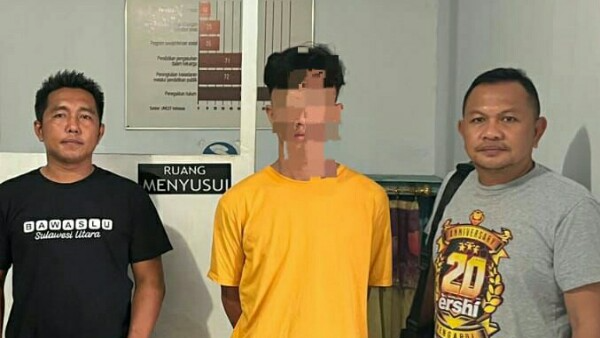 AT (17) ditangkap oleh Tim Resmob Polres Bitung atas dugaan penganiayaan menggunakan panah wayer 