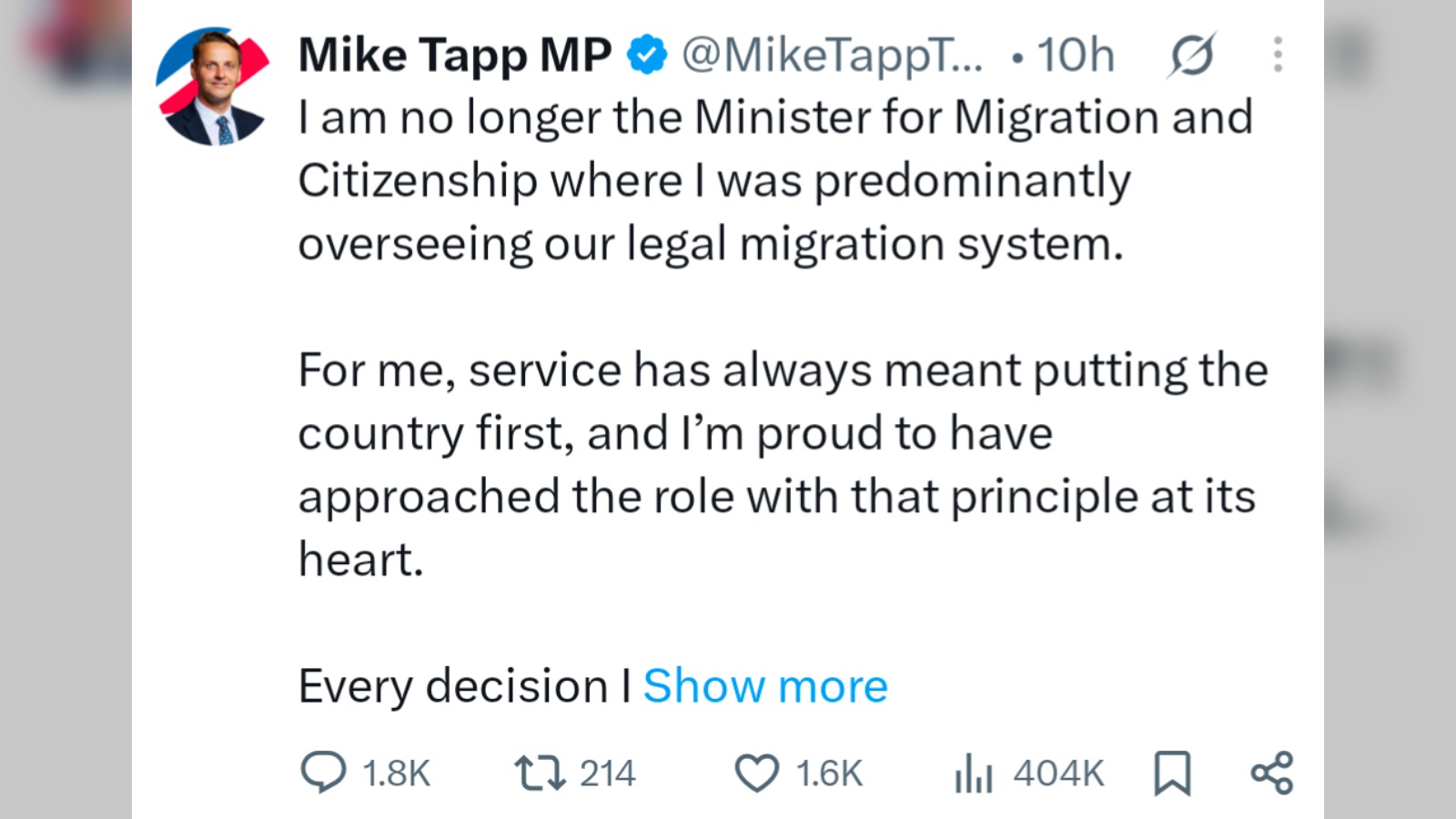 Mike Tapp resigns as migration minister after Shabana Mahmood row