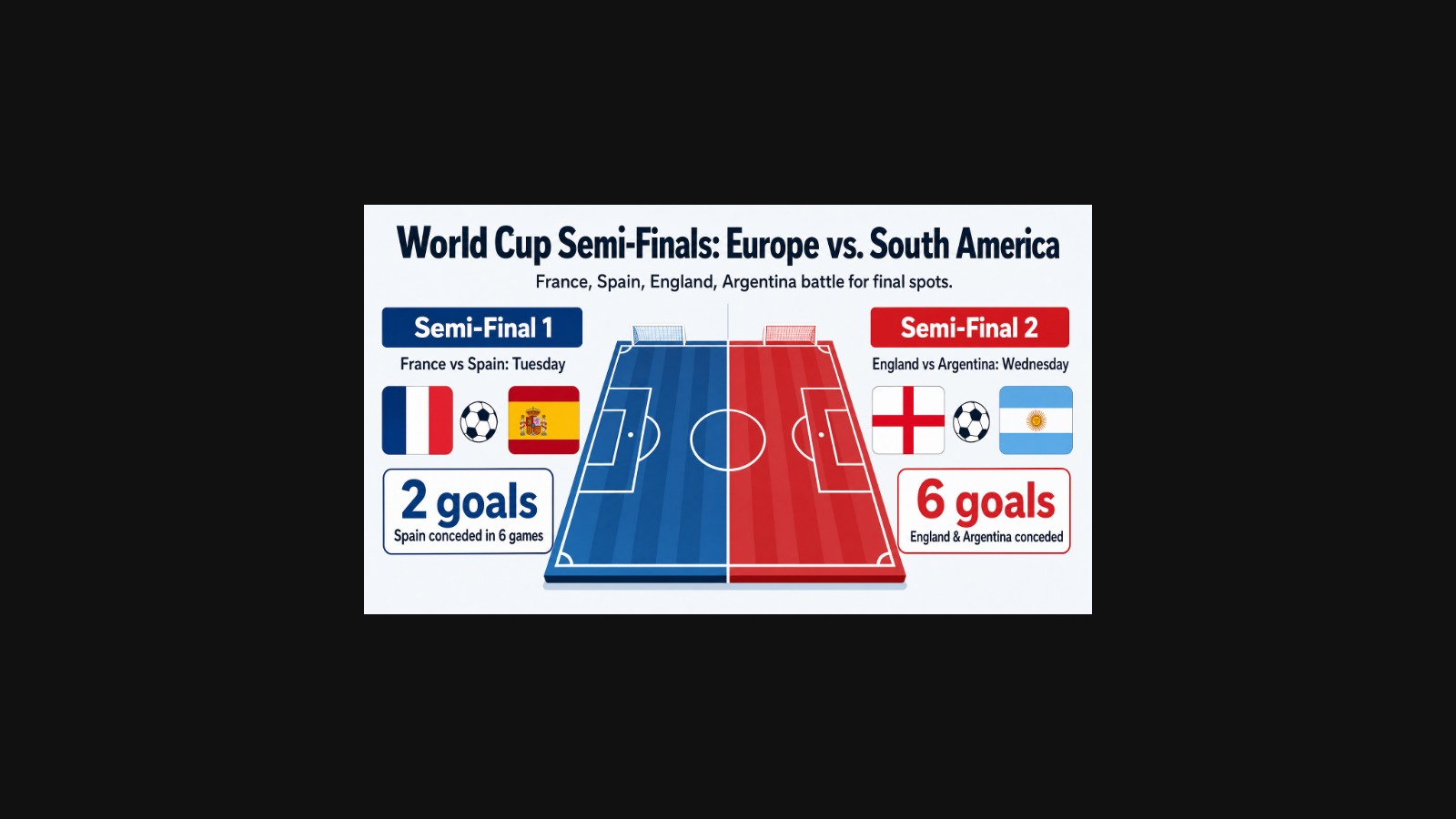 World Cup semi-finals see France, Spain, England, Argentina clash