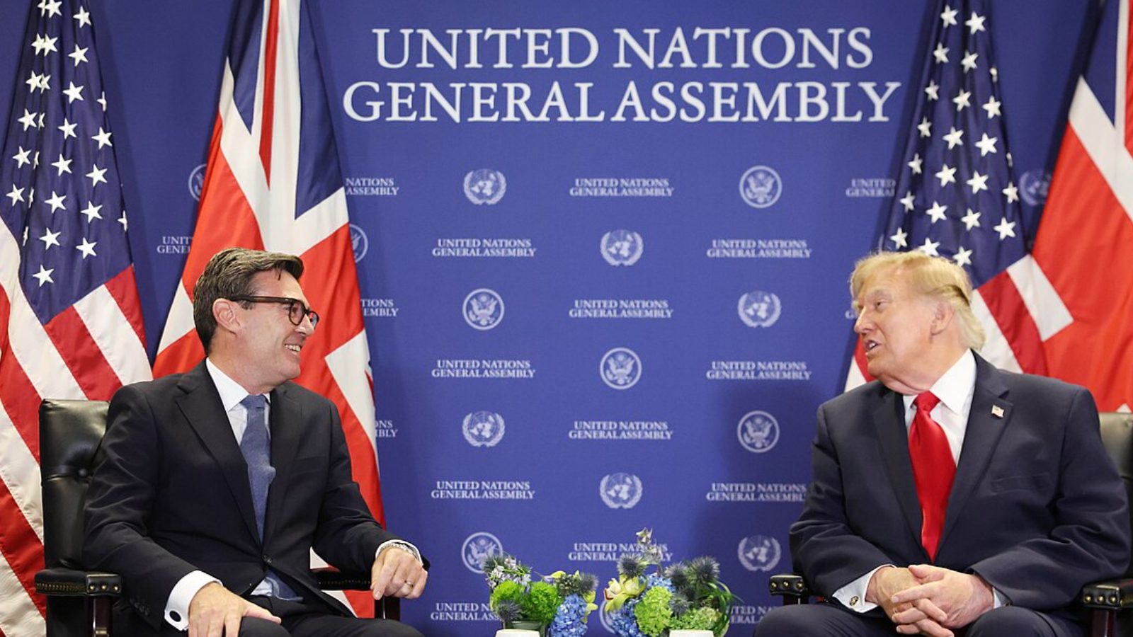 Trump says relations with UK are "more up" under Burnham