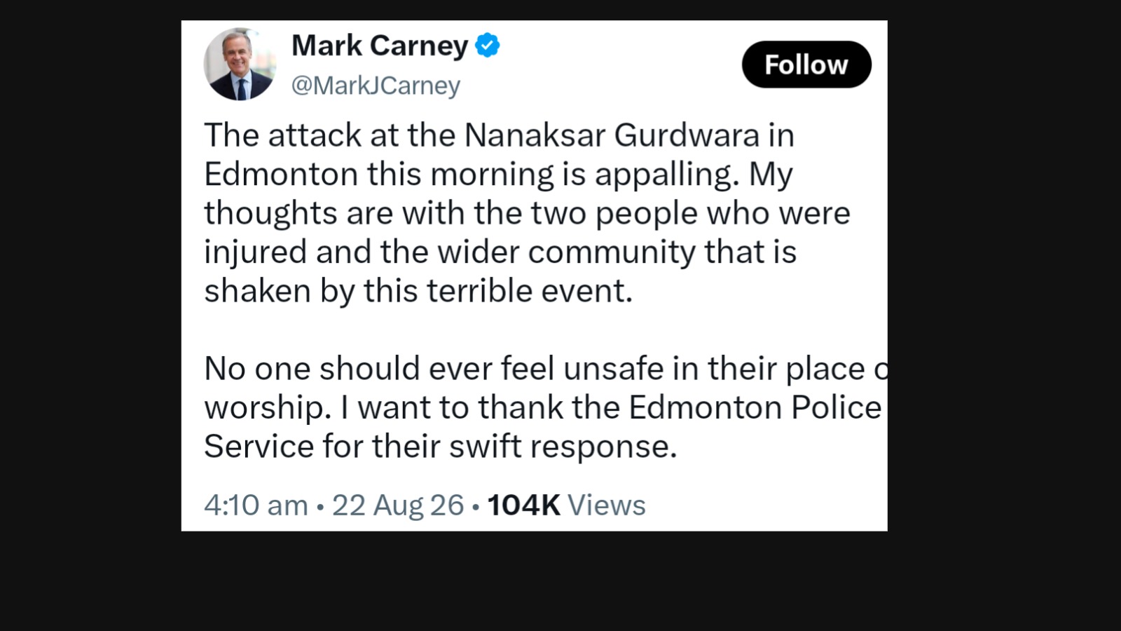 Man arrested after two stabbed at Edmonton Sikh temple on Friday