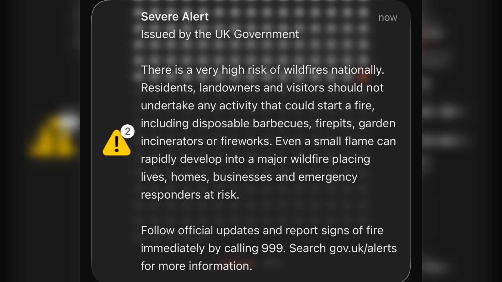 Wildfire alert hits phones in England, Wales: What to do at 7pm