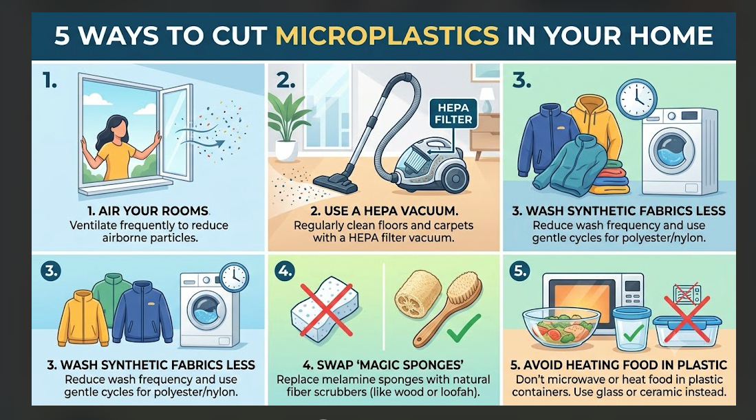 Microplastics fill your home: 5 ways to cut them