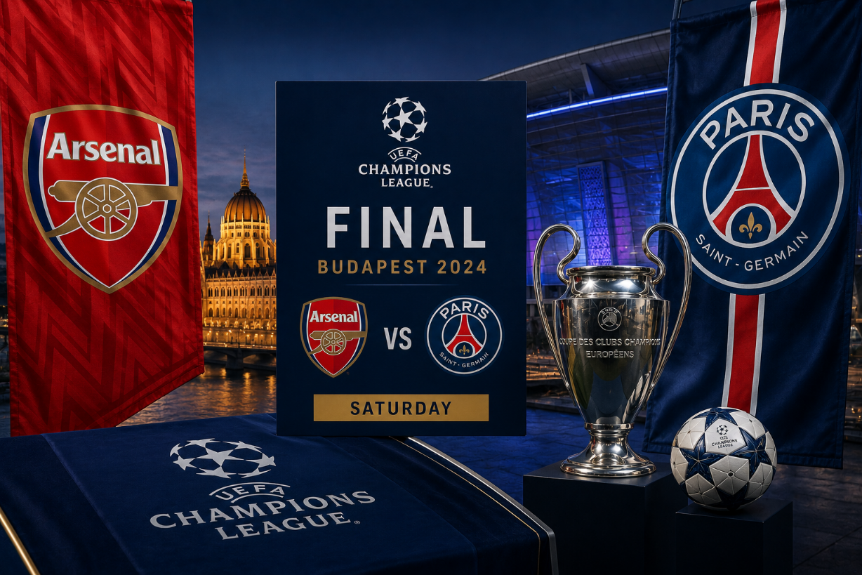 Undefeated Arsenal meets champion PSG in Champions League final.