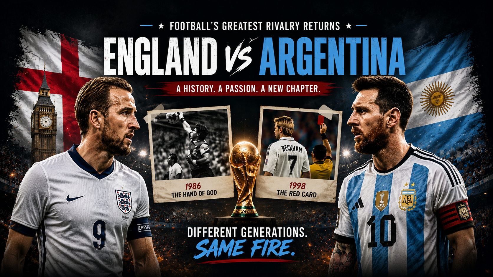 England and Argentina rivalry restarts with Messi playing
