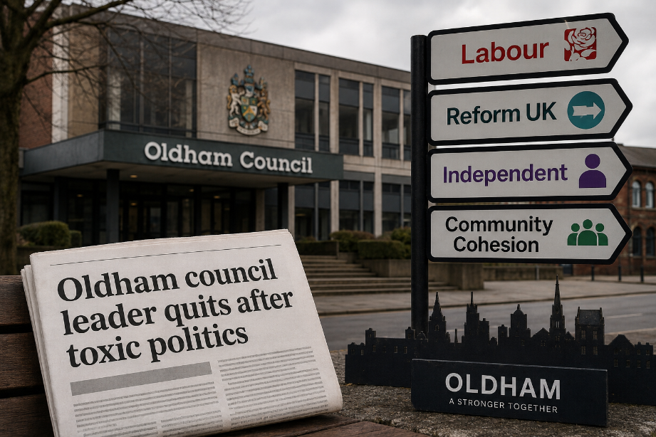 Oldham council leader quits after toxic politics