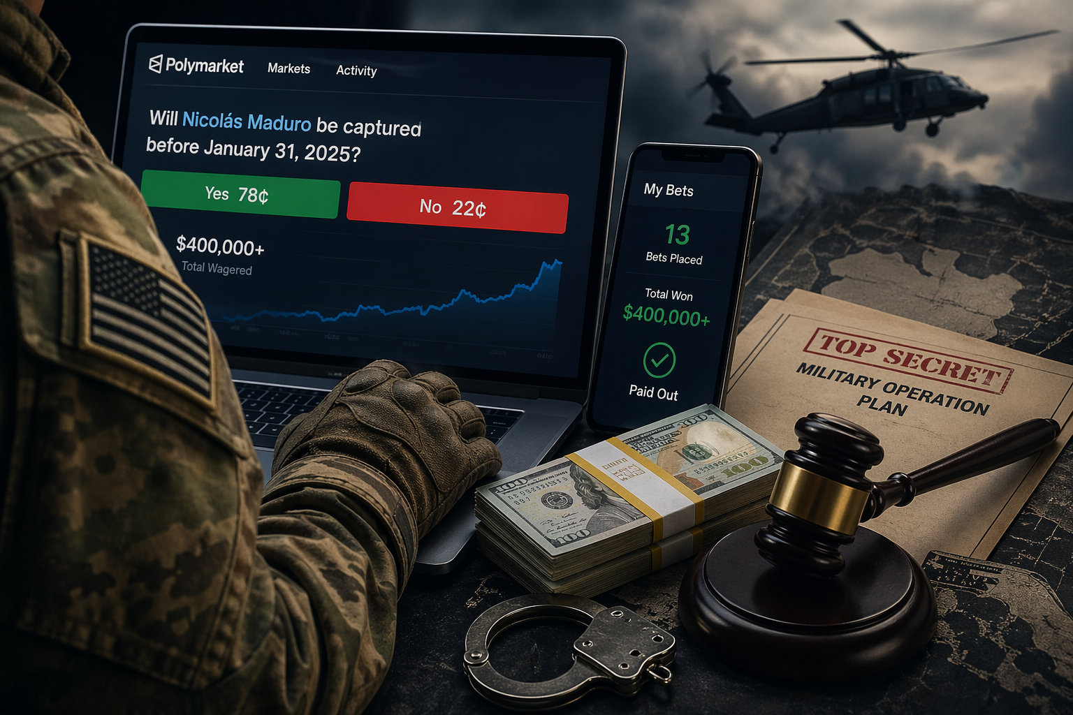 Secret Maduro intel led to soldier's $400k bet, 60-year charge